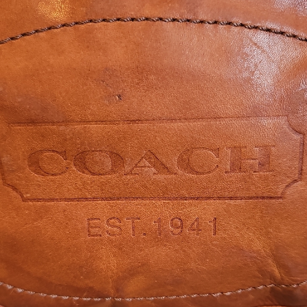 Coach 2007 XL 11423 Bleecker Tattersall Leather Duffle Cognac - Picture 10 of 13